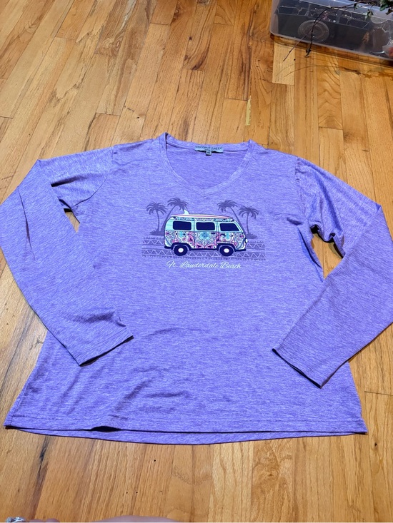 Coconut Creek Tops - Coconut Creek Trading Co. Fort Lauderdale Beach Purple Long Sleeve Graphi